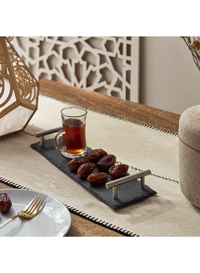 Home Box Slate Rectangular Tray with Handle - Image 4